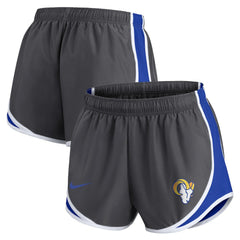 Los Angeles Rams Women's Team Logo Performance Tempo Shorts - Charcoal sale