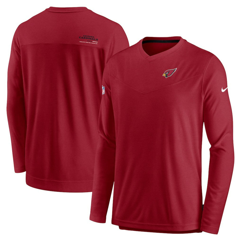 Arizona Cardinals Sideline Coach Chevron Lock Up Long Sleeve V-Neck Performance T-Shirt - Cardinal online