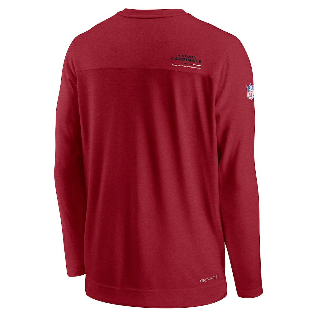 Arizona Cardinals Sideline Coach Chevron Lock Up Long Sleeve V-Neck Performance T-Shirt - Cardinal online