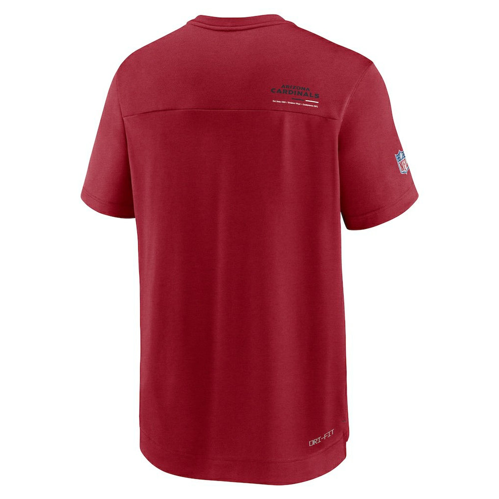 Arizona Cardinals Sideline Coach Chevron Lock Up Logo V-Neck Performance T-Shirt - Cardinal sale