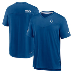 Indianapolis Colts Sideline Coach Chevron Lock Up Logo V-Neck Performance T-Shirt - Royal online