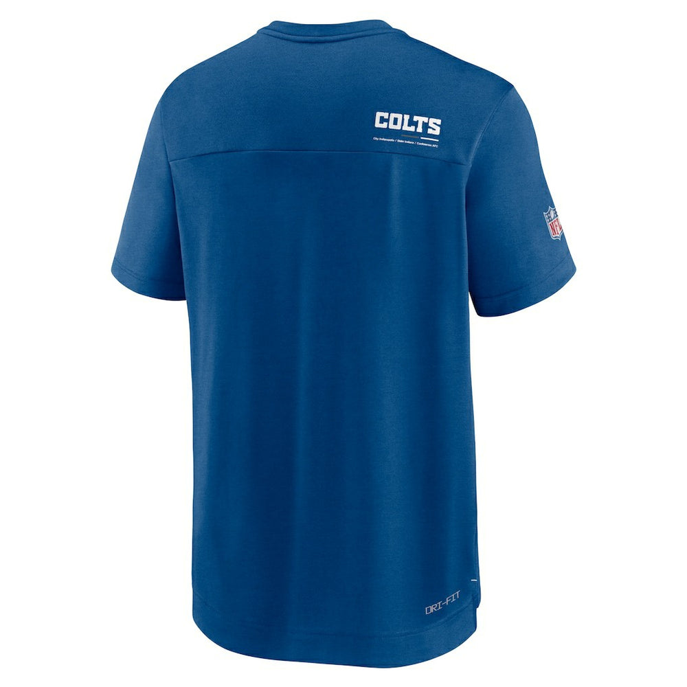 Indianapolis Colts Sideline Coach Chevron Lock Up Logo V-Neck Performance T-Shirt - Royal online