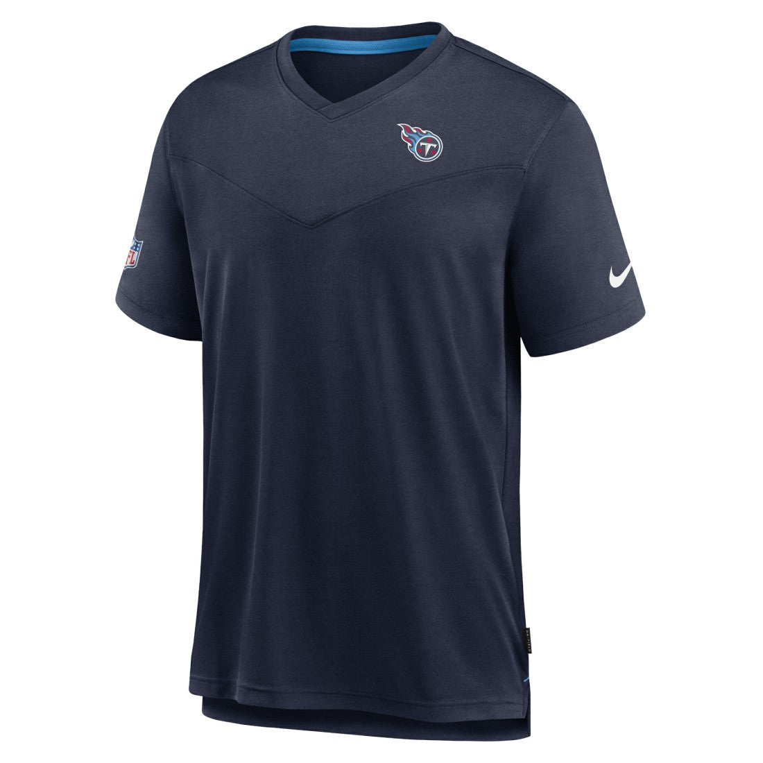 Tennessee Titans Sideline Coach Chevron Lock Up Logo V-Neck Performance T-Shirt - Navy online