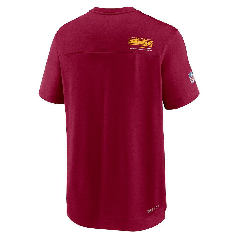 Washington Commanders Sideline Coach Chevron Lock Up Logo V-Neck Performance T-Shirt - Burgundy cheap
