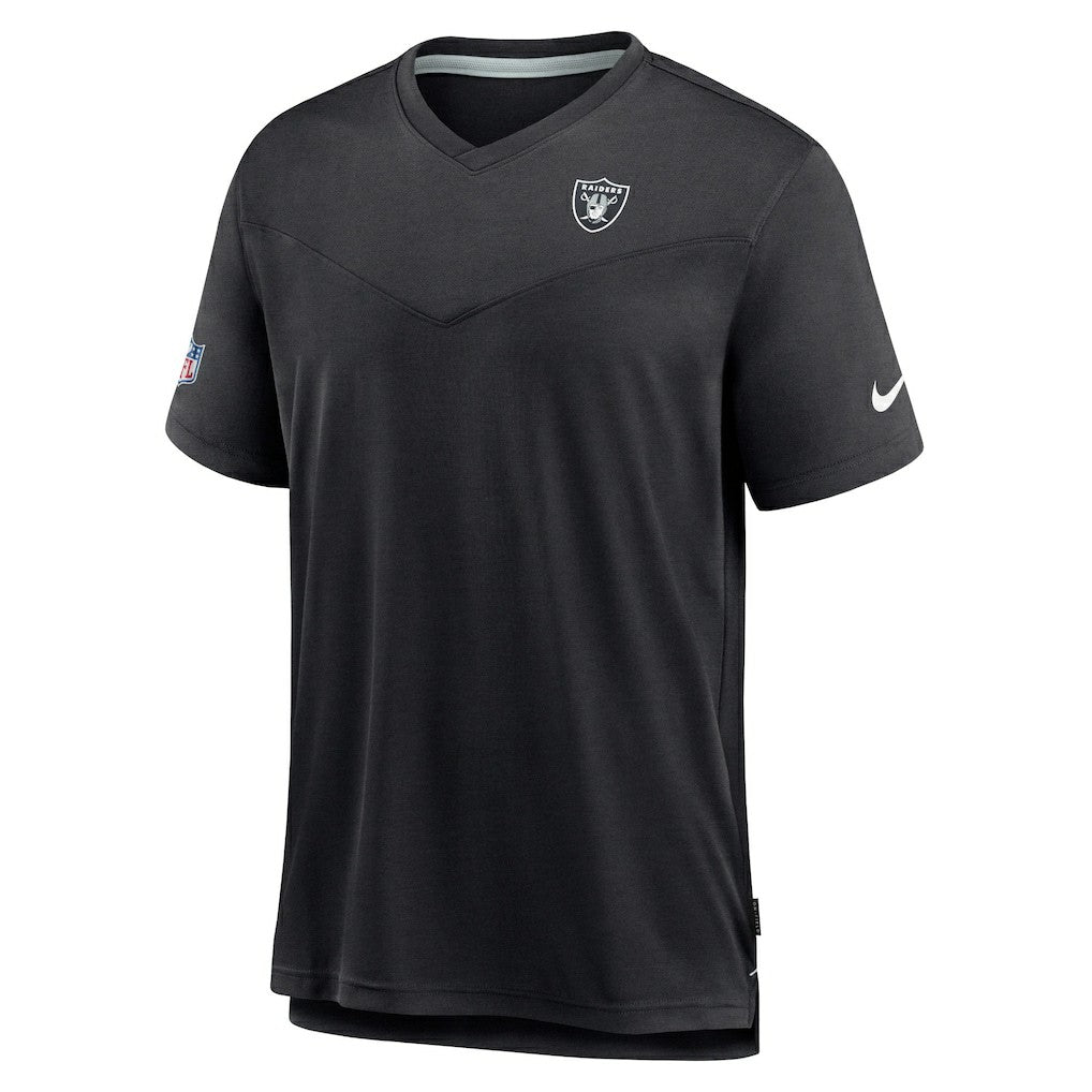 Las Vegas Raiders Sideline Coach Chevron Lock Up Logo V-Neck Performance T-Shirt - Black on sale