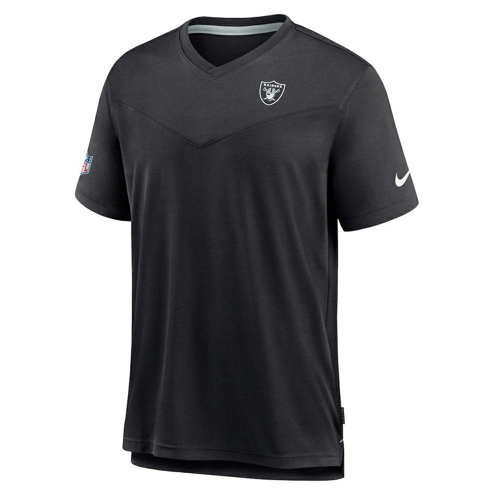 Las Vegas Raiders Sideline Coach Chevron Lock Up Logo V-Neck Performance T-Shirt - Black on sale