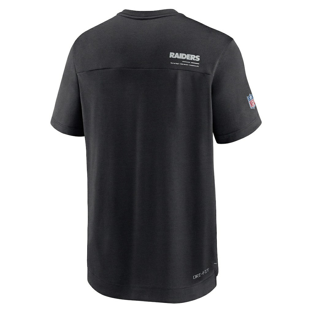 Las Vegas Raiders Sideline Coach Chevron Lock Up Logo V-Neck Performance T-Shirt - Black on sale