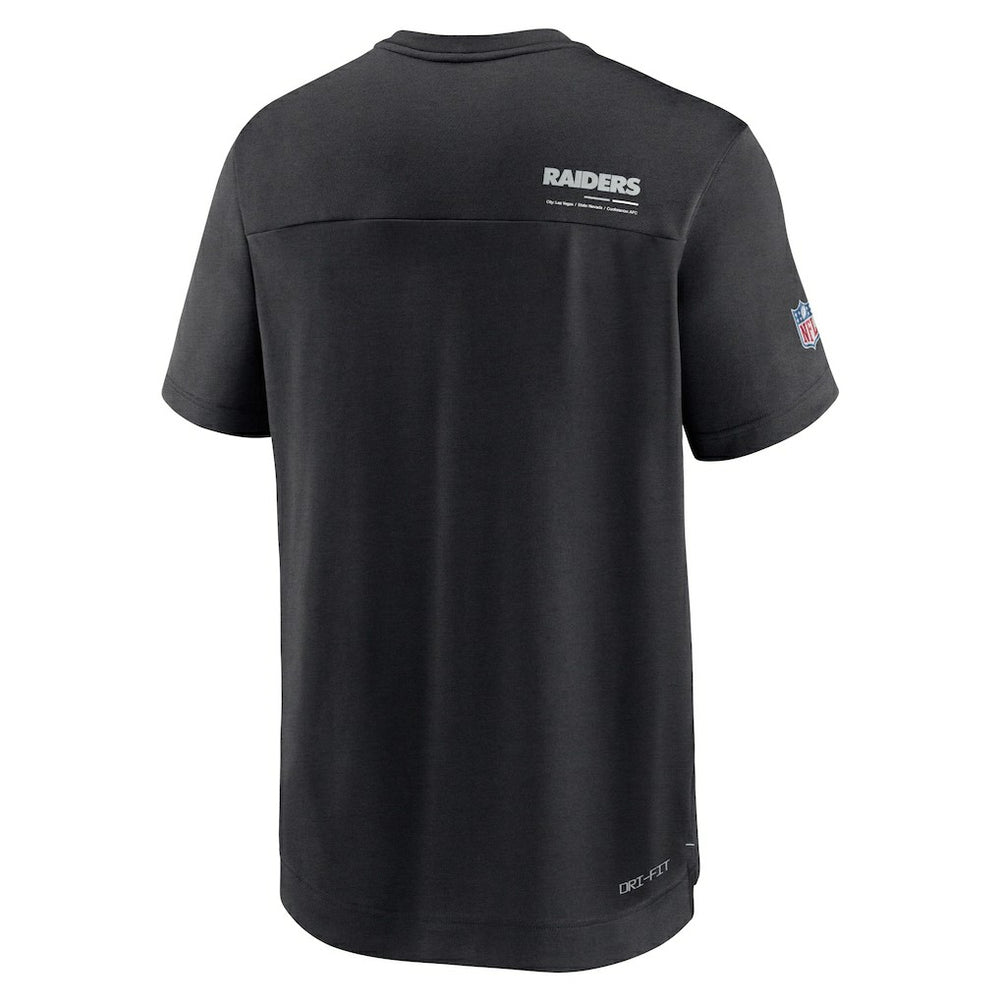 Las Vegas Raiders Sideline Coach Chevron Lock Up Logo V-Neck Performance T-Shirt - Black on sale