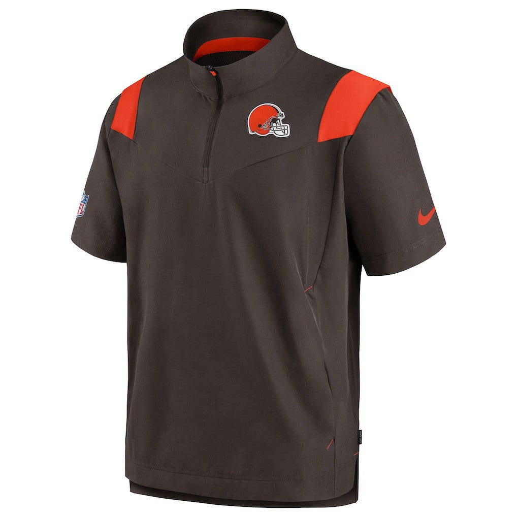 Cleveland Browns Sideline Coaches Chevron Lockup Pullover Top - Brown discount