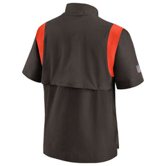 Cleveland Browns Sideline Coaches Chevron Lockup Pullover Top - Brown discount