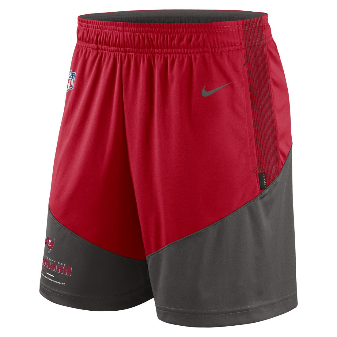 Tampa Bay Buccaneers Sideline Primary Lockup Performance Shorts - Red/Pewter cheap