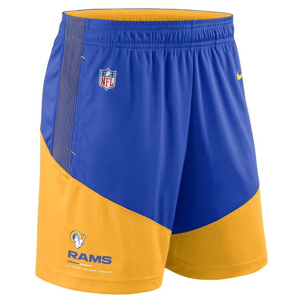 Los Angeles Rams Sideline Primary Lockup Performance Shorts - Royal/Gold discount