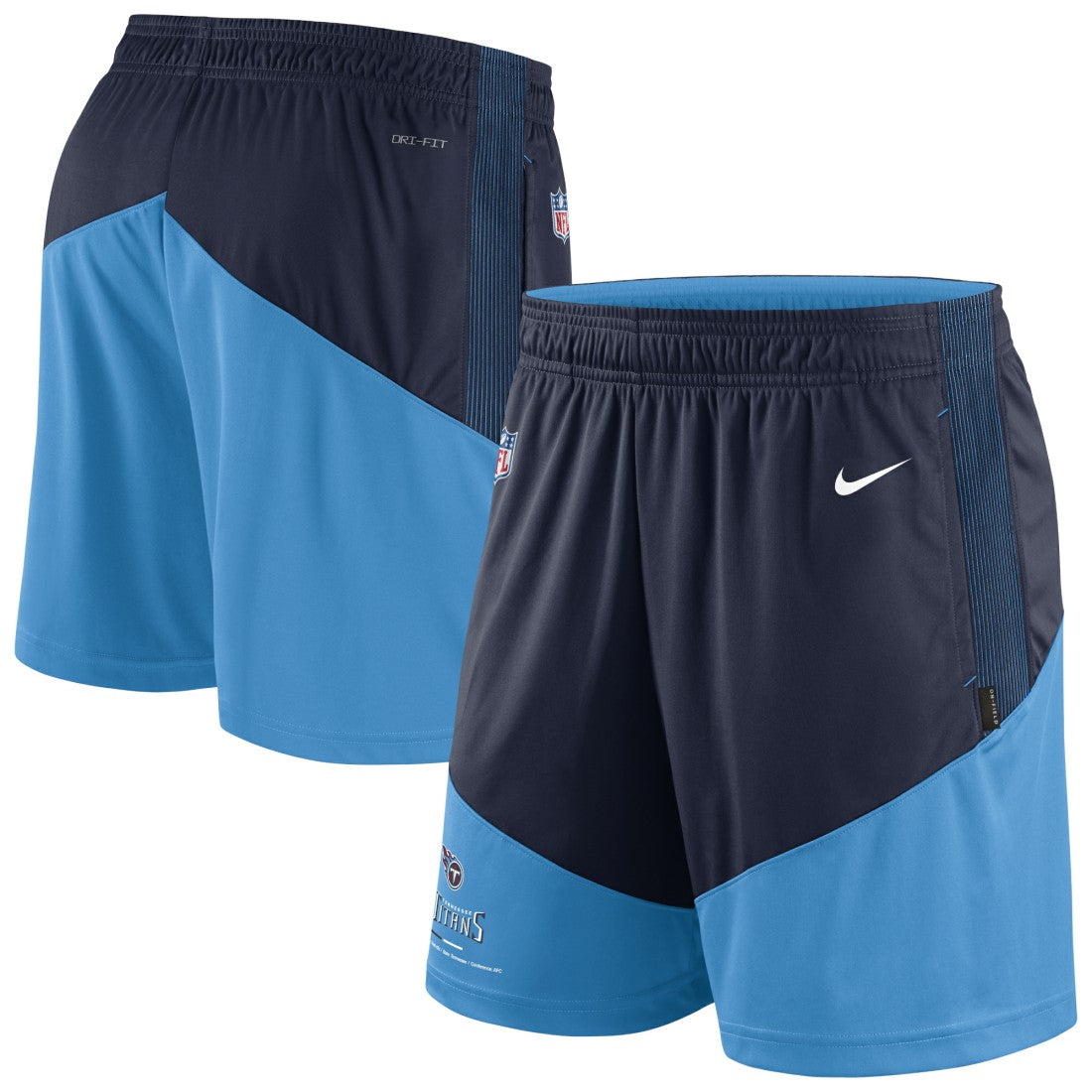 Tennessee Titans Sideline Primary Lockup Performance Shorts - Navy/Light Blue sale