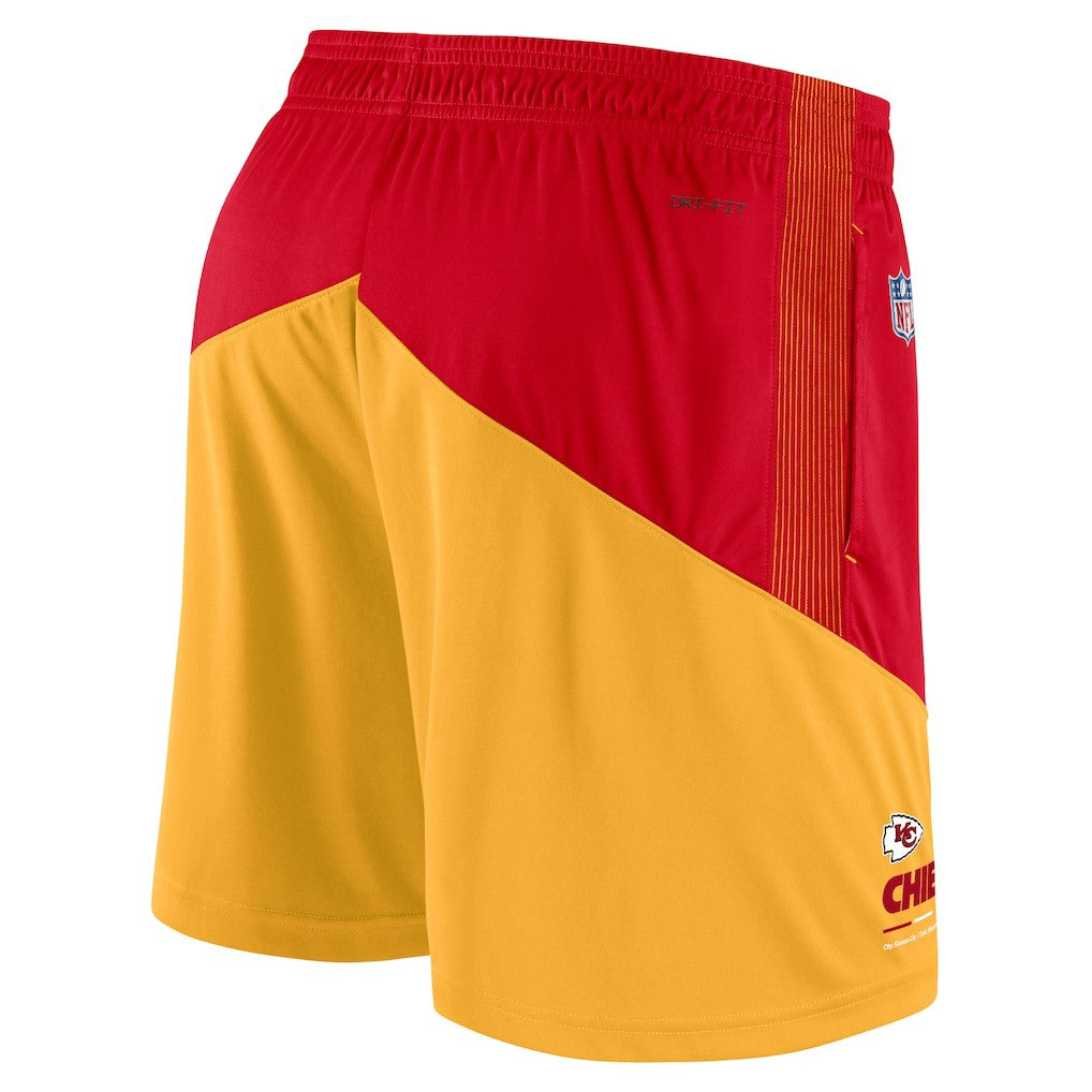 Kansas City Chiefs Sideline Primary Lockup Performance Shorts - Red/Gold outlet