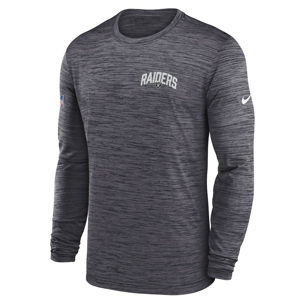 Las Vegas Raiders Sideline Velocity Athletic Stack Performance Long Sleeve T-Shirt - Charcoal outlet
