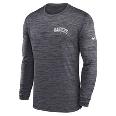 Las Vegas Raiders Sideline Velocity Athletic Stack Performance Long Sleeve T-Shirt - Charcoal outlet
