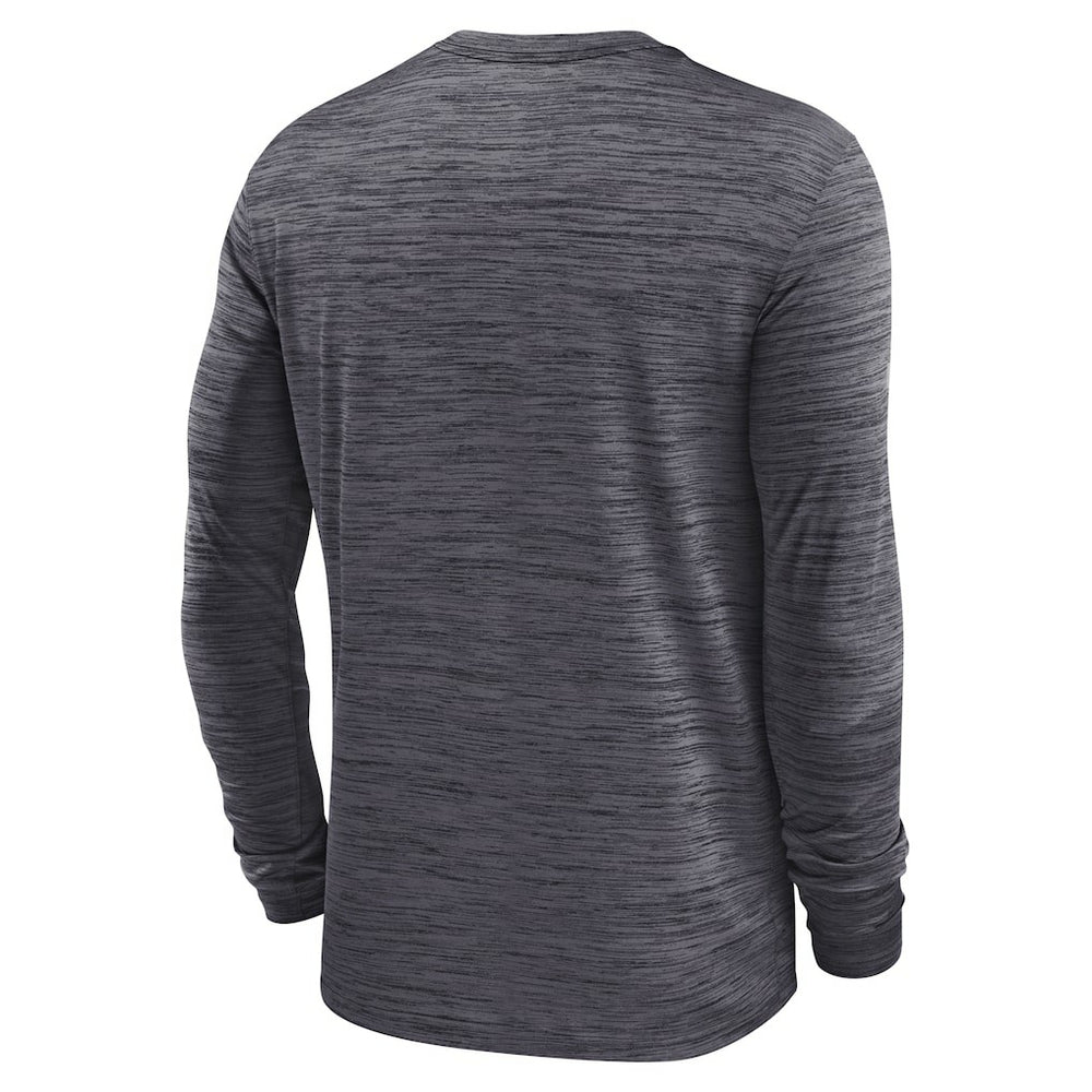 Las Vegas Raiders Sideline Velocity Athletic Stack Performance Long Sleeve T-Shirt - Charcoal outlet