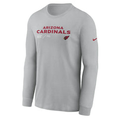 Arizona Cardinals Sideline Infograph Lock Up Performance Long Sleeve T-Shirt - Gray outlet