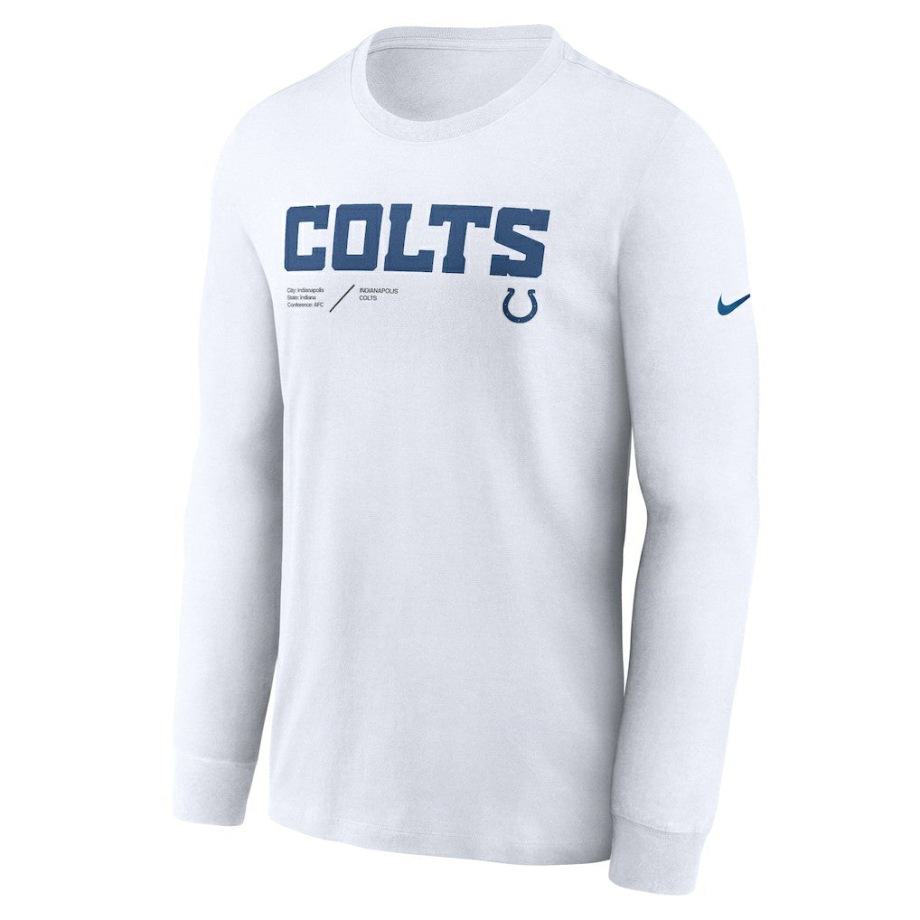 Indianapolis Colts Sideline Infograph Lock Up Performance Long Sleeve T-Shirt - White for sale