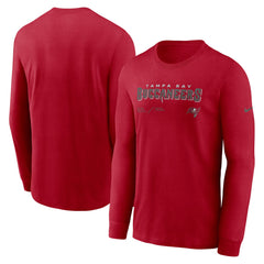 Tampa Bay Buccaneers Sideline Infograph Lock Up Performance Long Sleeve T-Shirt - Red on sale