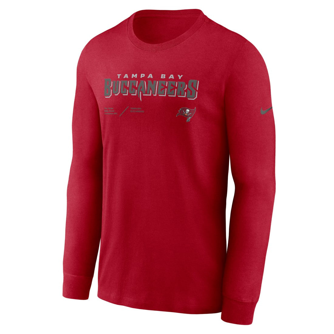 Tampa Bay Buccaneers Sideline Infograph Lock Up Performance Long Sleeve T-Shirt - Red on sale