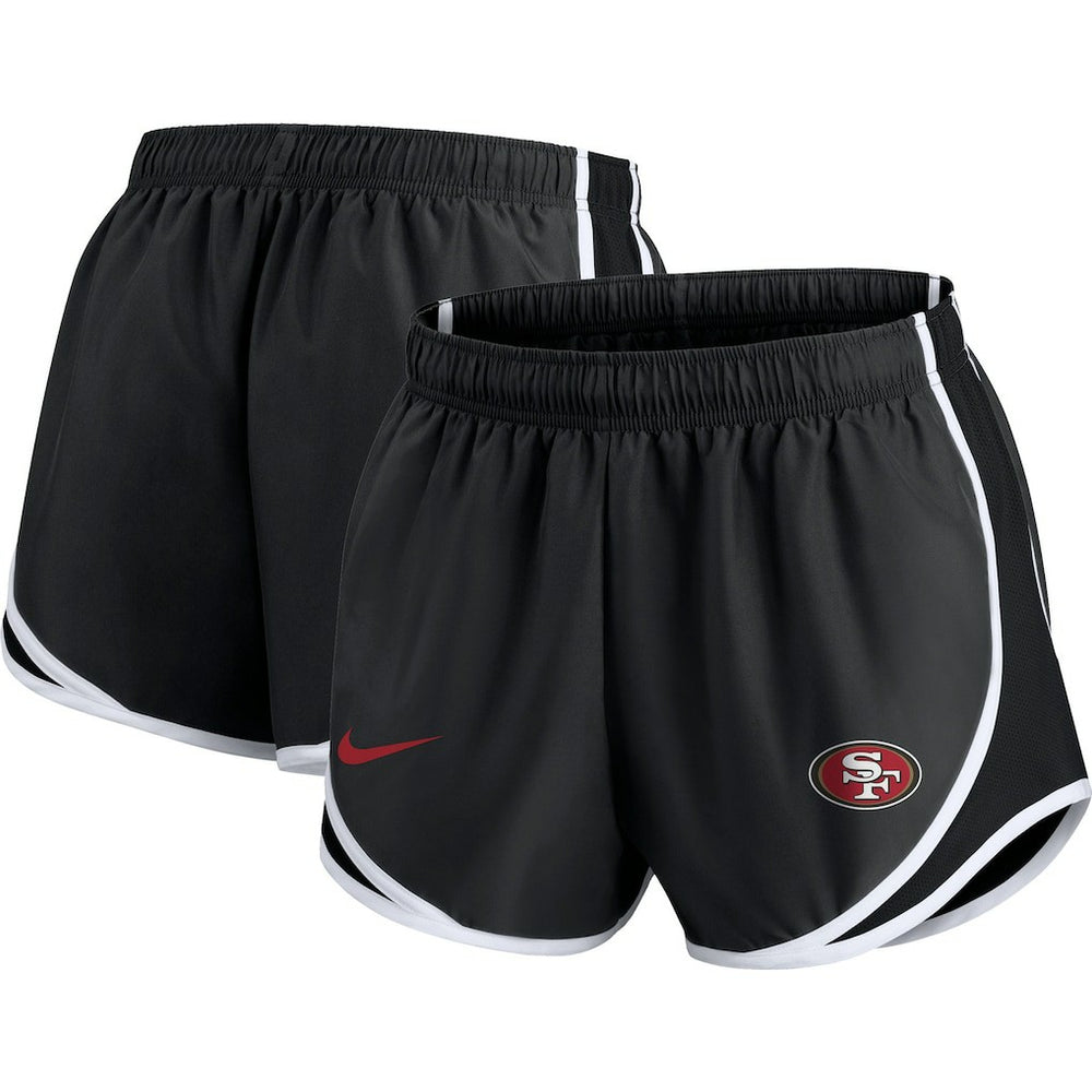 San Francisco 49ers Women's Plus Size Logo Performance Tempo Shorts - Charcoal for sale