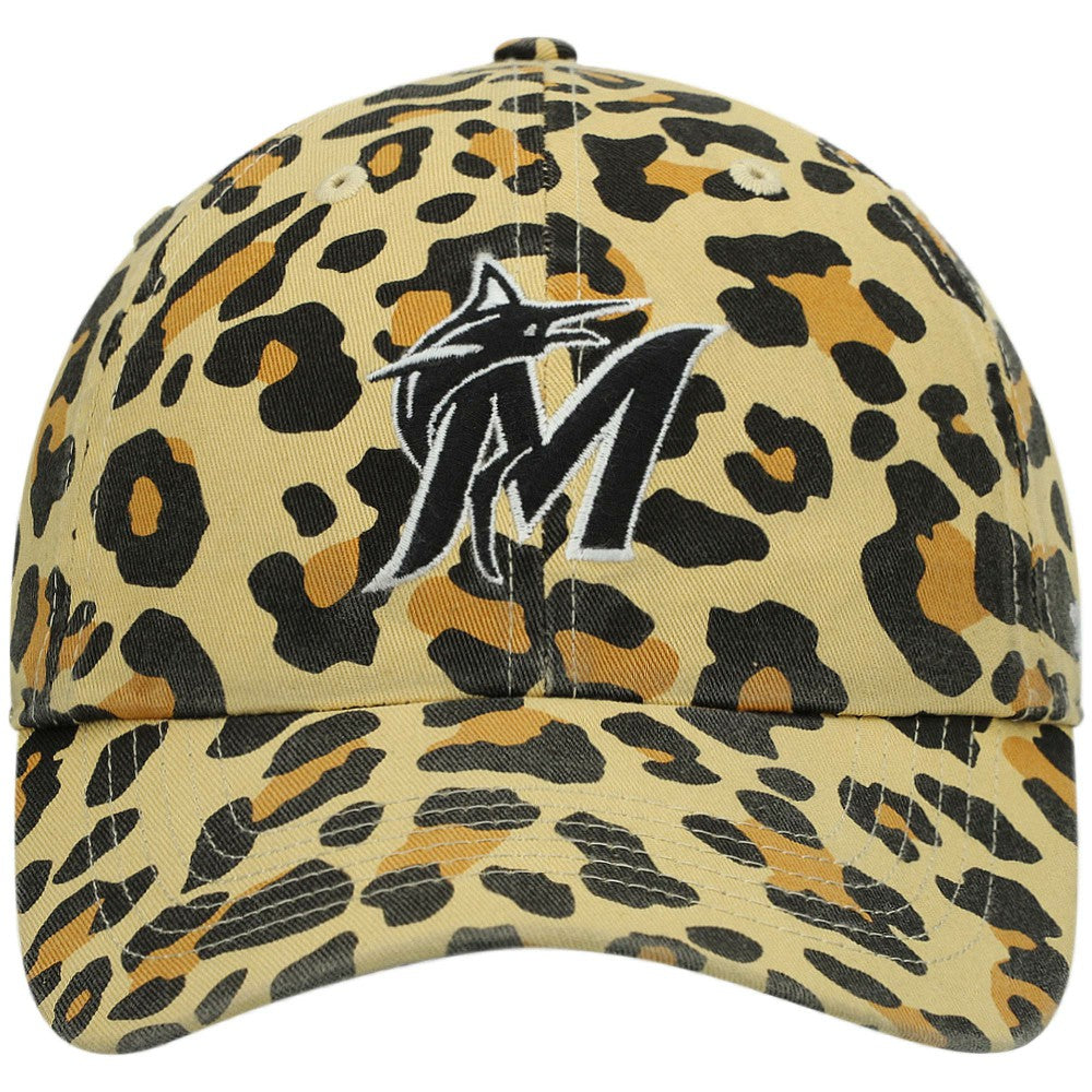 Miami Marlins Women's Bagheera Cheetah Clean up Adjustable Hat Tan