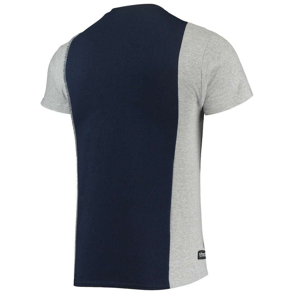 Chicago Bears Refried Apparel Sustainable Split T-Shirt - Navy/Heathered Gray for sale