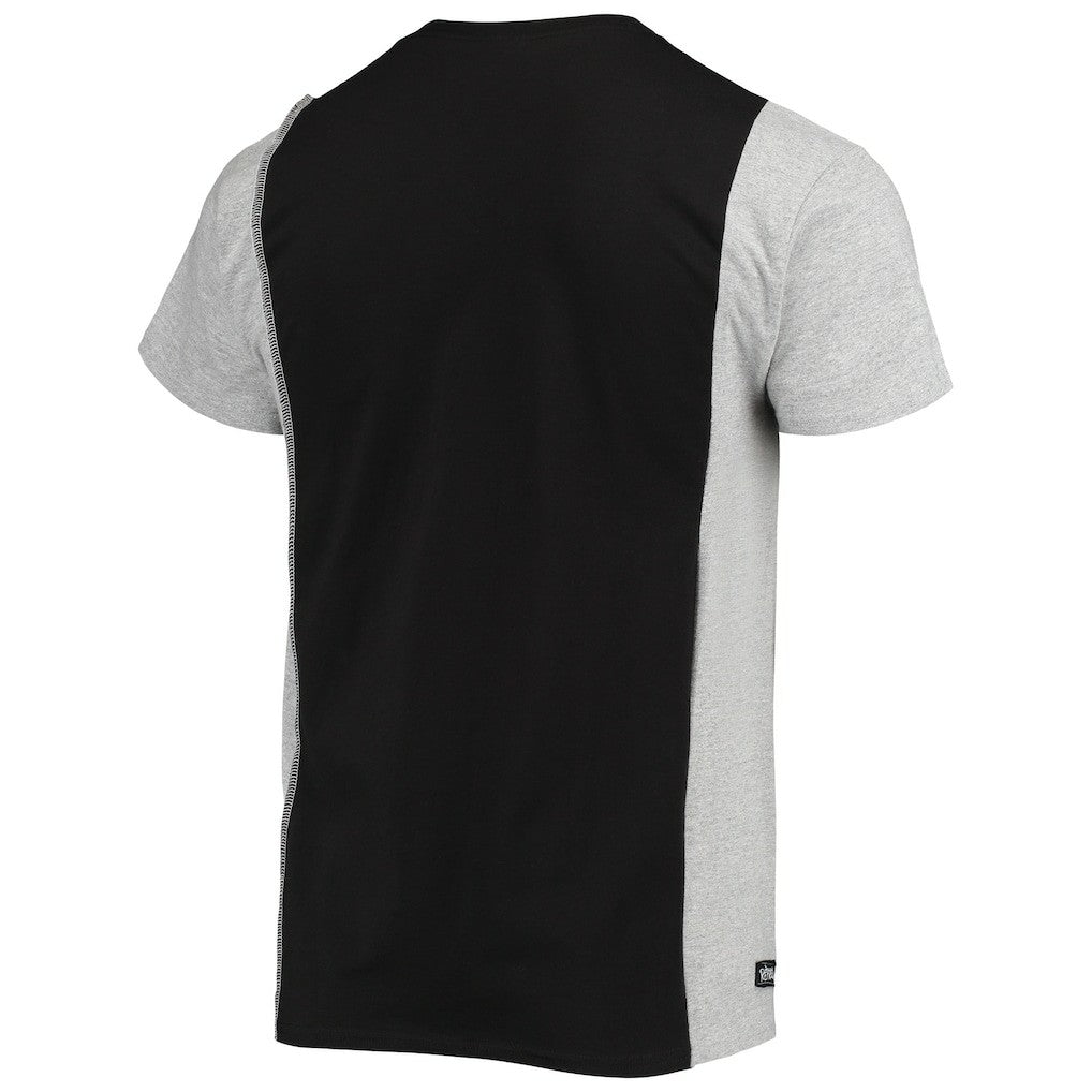 Los Angeles Chargers Refried Apparel Sustainable Split T-Shirt - Black/Heathered Gray cheap