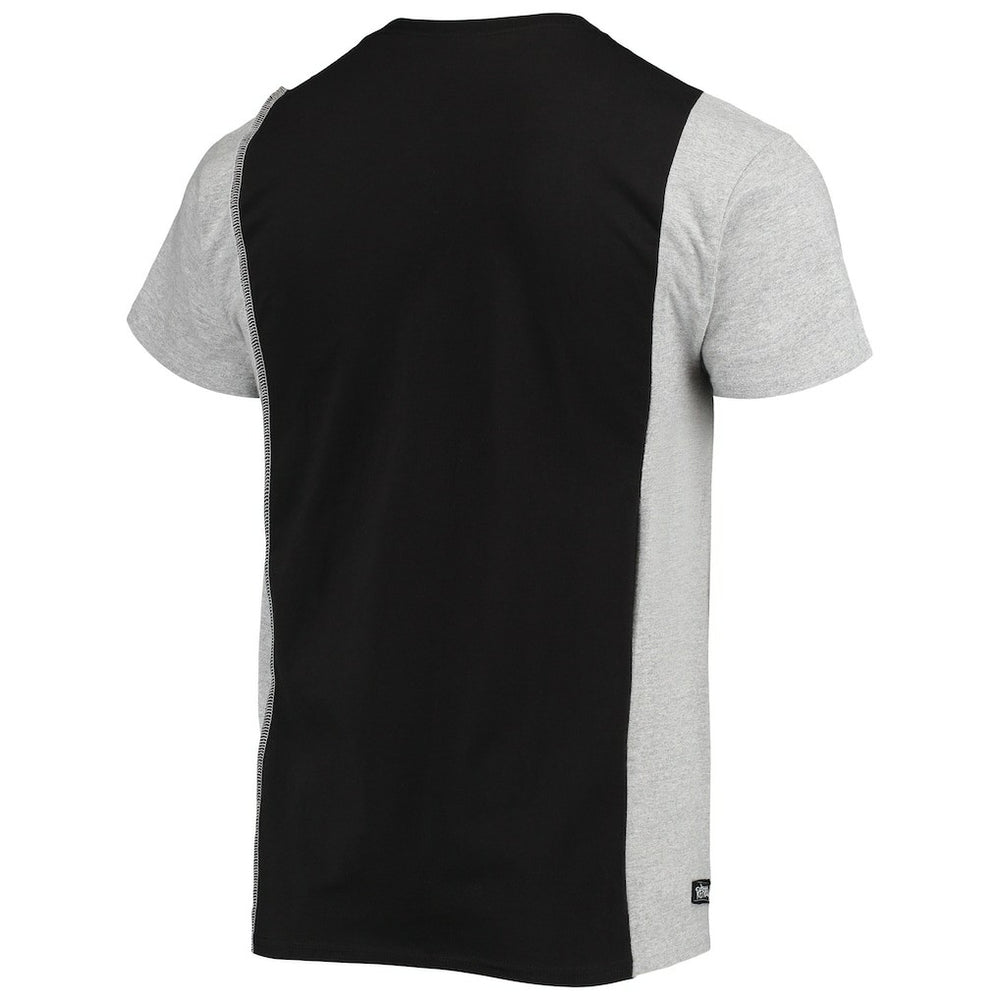 Los Angeles Chargers Refried Apparel Sustainable Split T-Shirt - Black/Heathered Gray cheap