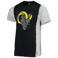 Los Angeles Rams Refried Apparel Sustainable Split T-Shirt - Black/Heathered Gray sale