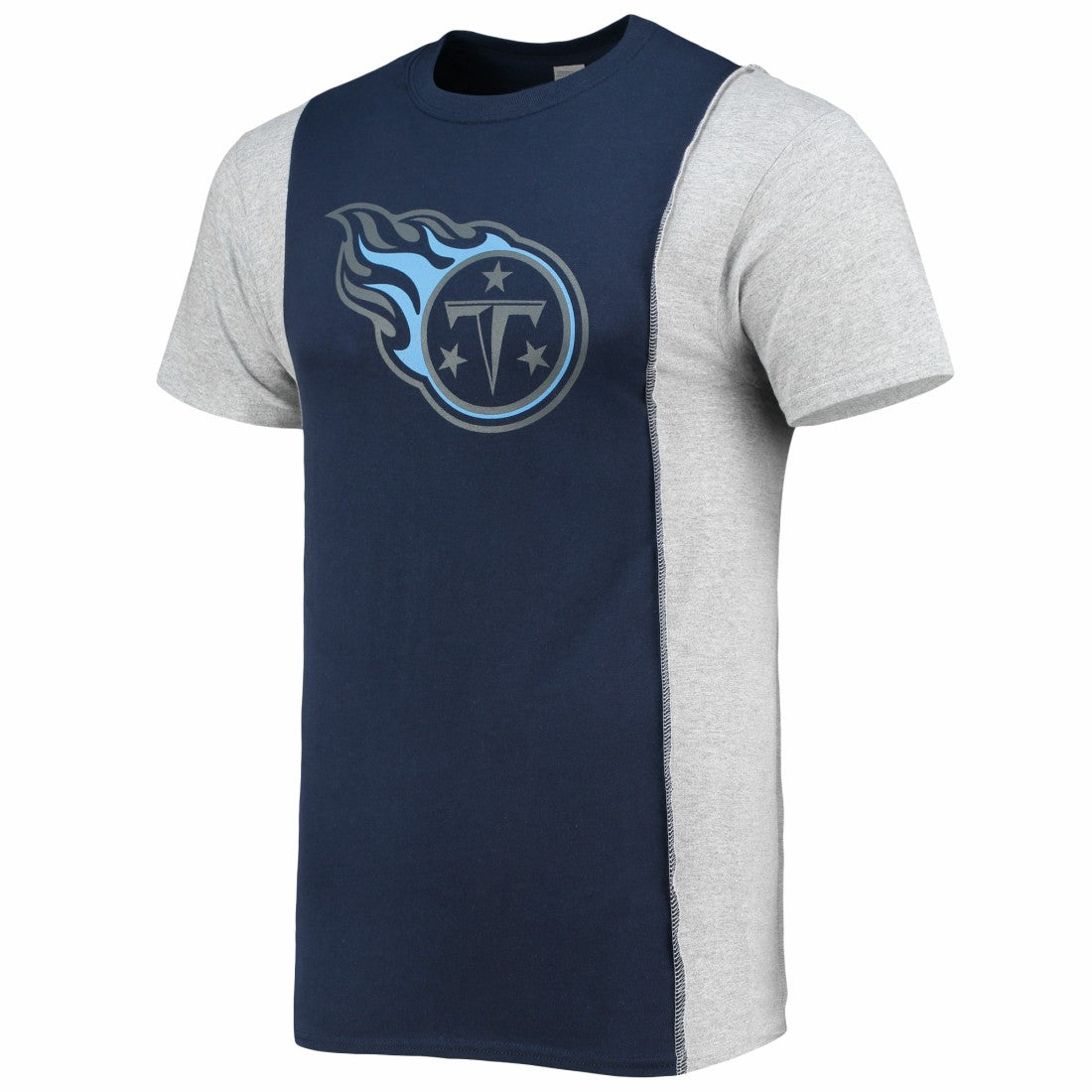 Tennessee Titans Refried Apparel Sustainable Split T-Shirt - Navy/Heathered Gray discount