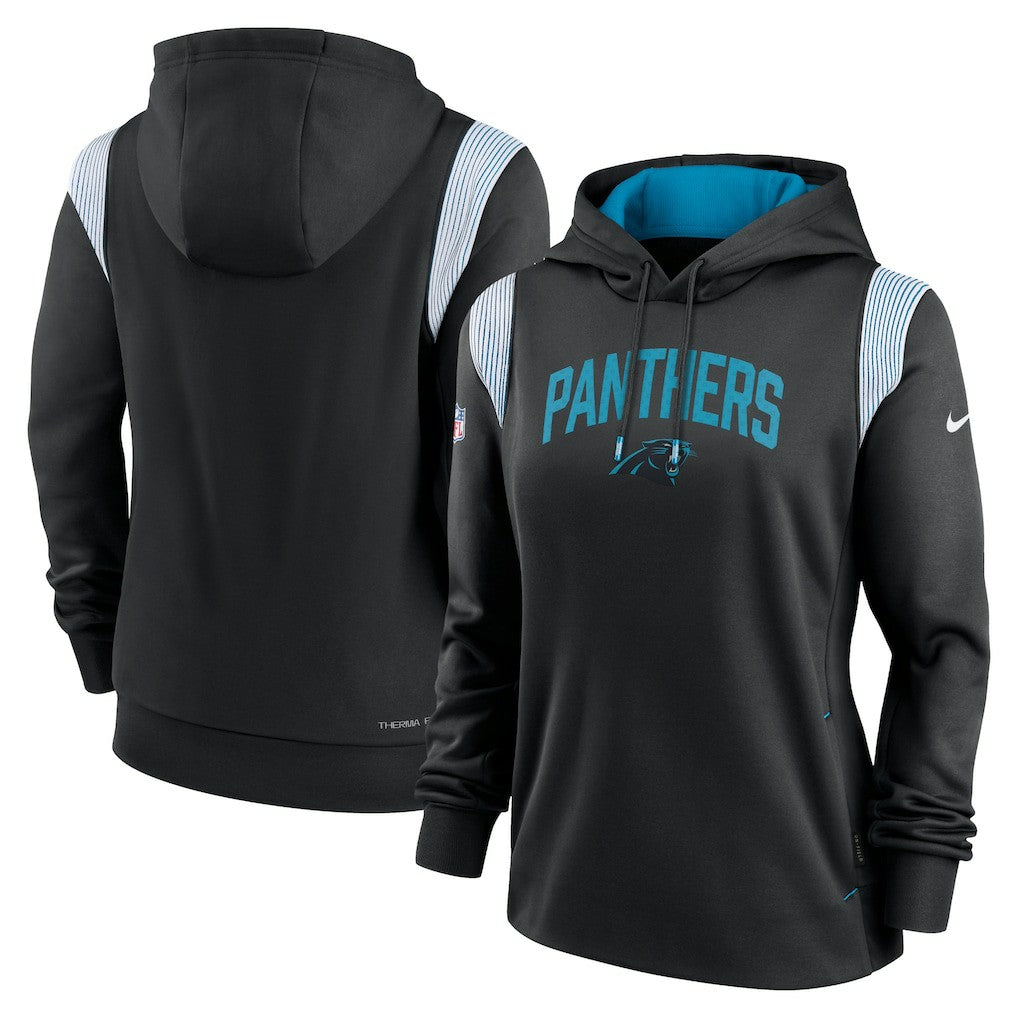 Carolina Panthers Women's Sideline Stack Performance Pullover Hoodie - Black cheap