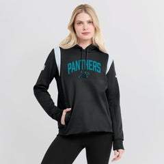 Carolina Panthers Women's Sideline Stack Performance Pullover Hoodie - Black cheap