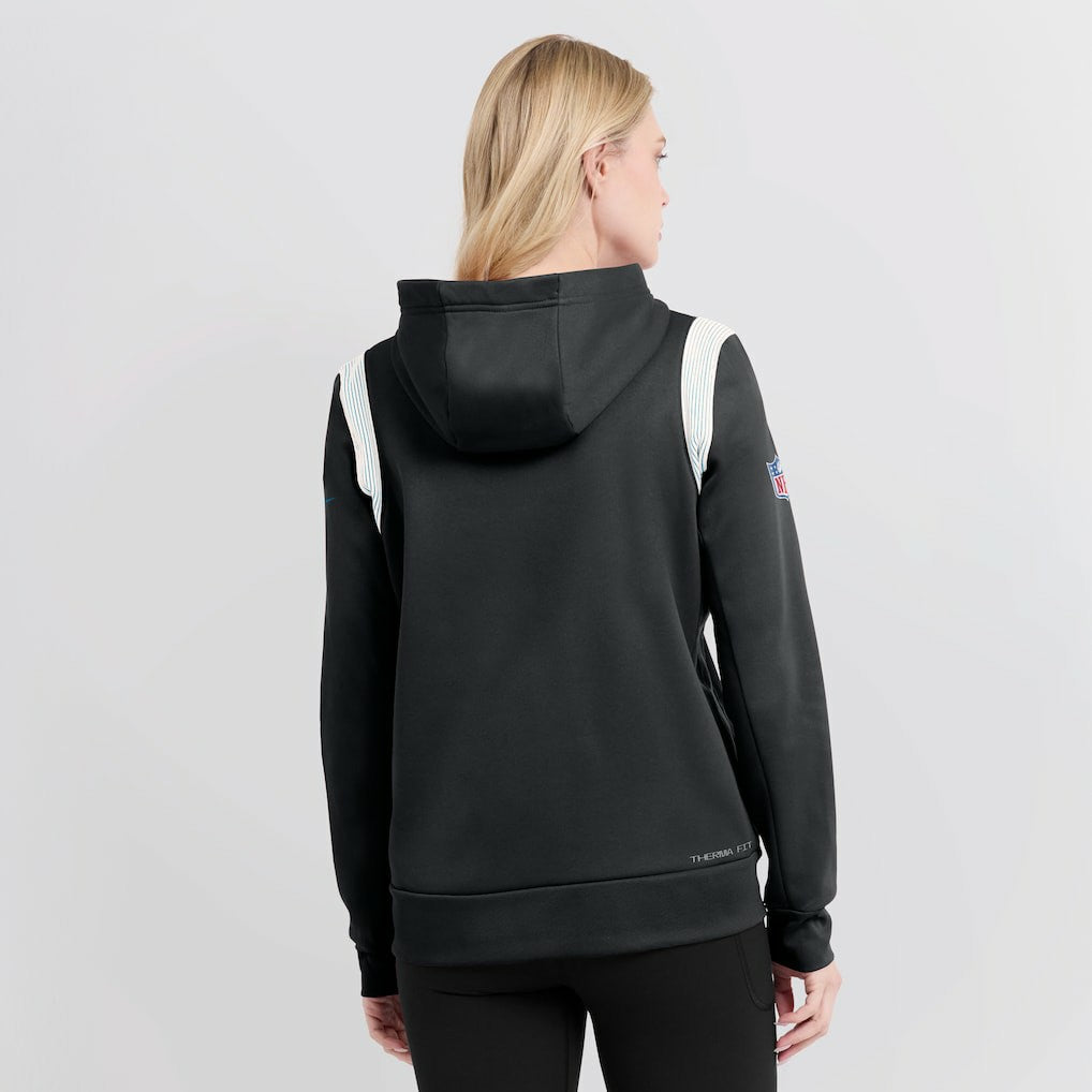 Carolina Panthers Women's Sideline Stack Performance Pullover Hoodie - Black cheap