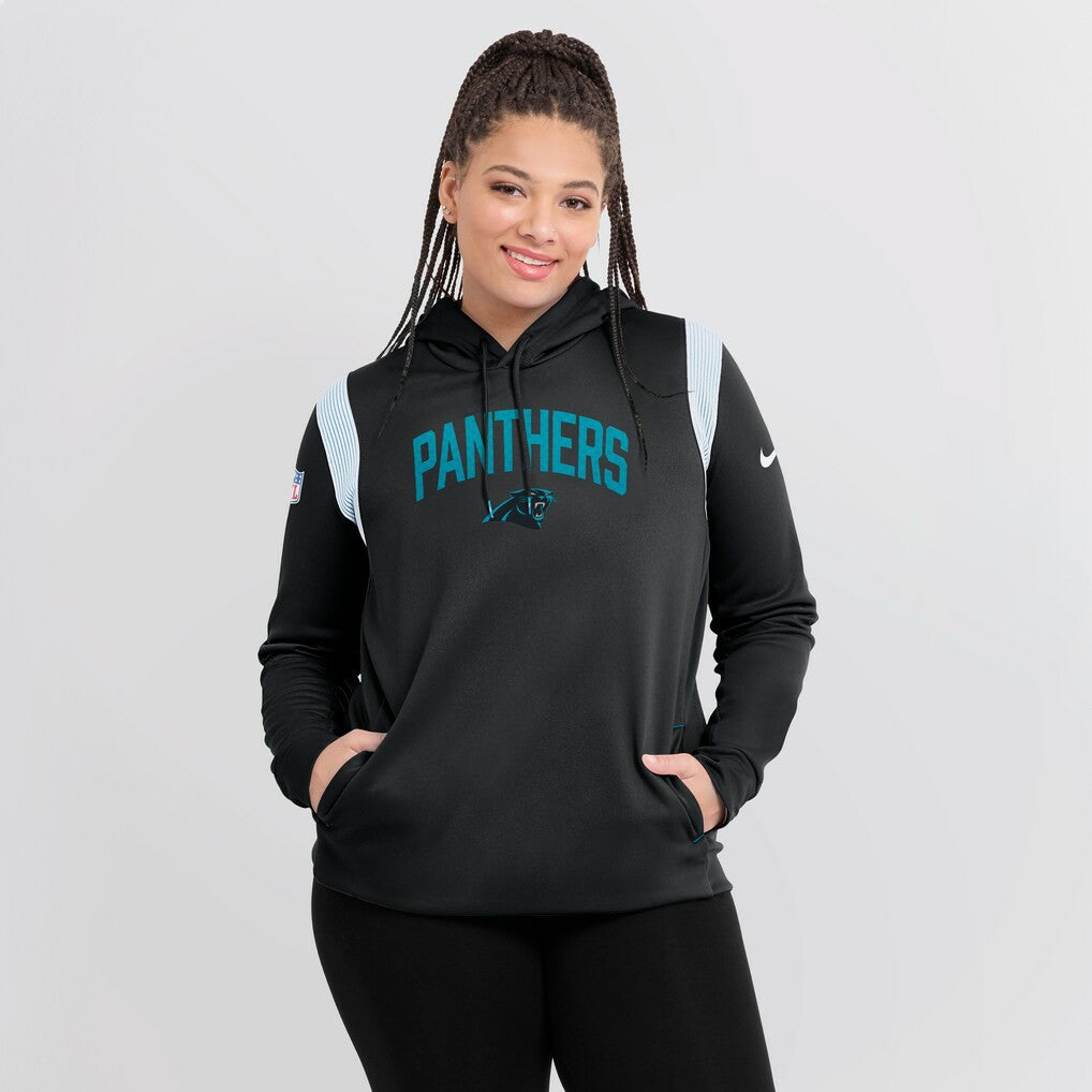 Carolina Panthers Women's Sideline Stack Performance Pullover Hoodie - Black cheap