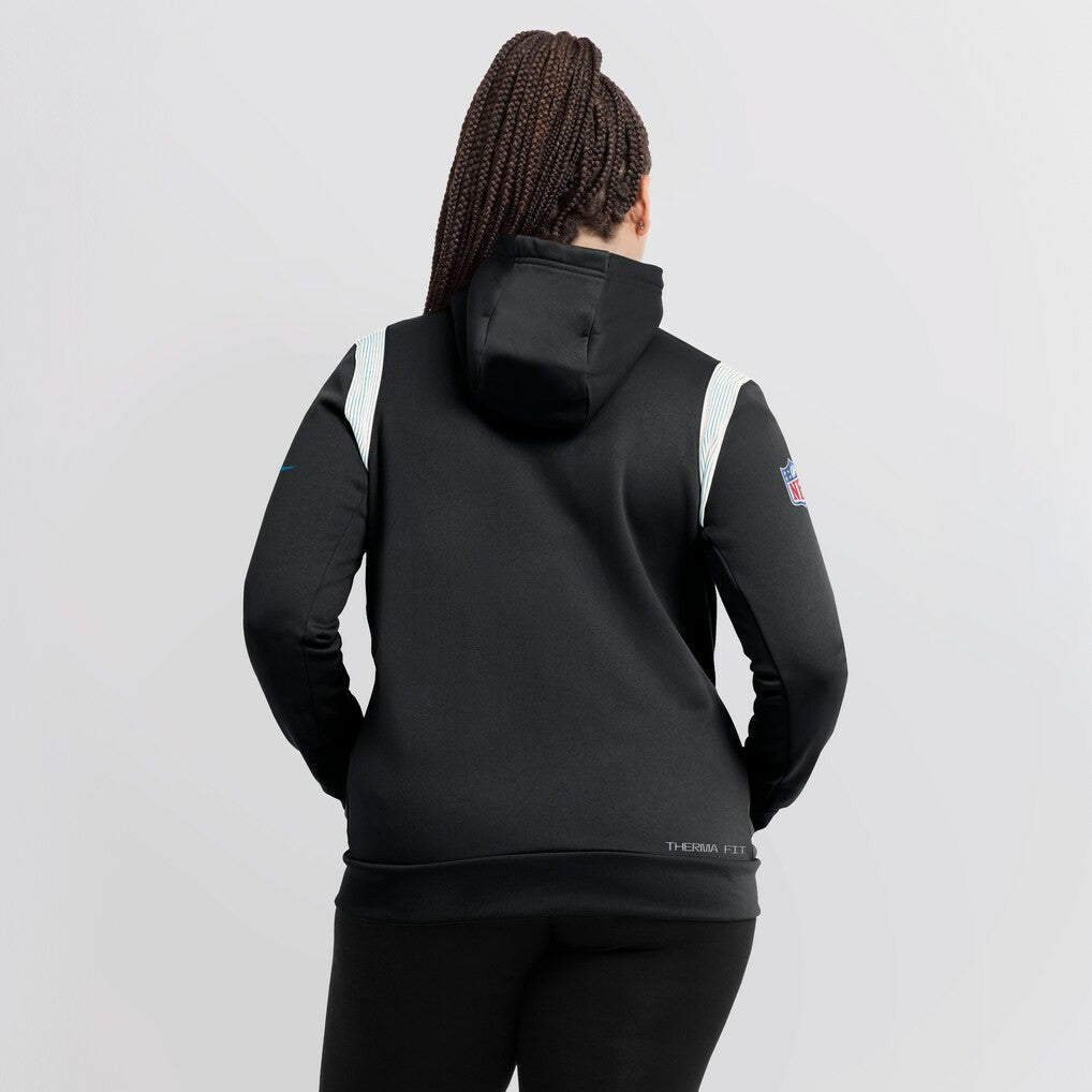 Carolina Panthers Women's Sideline Stack Performance Pullover Hoodie - Black cheap