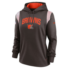 Cleveland Browns Women's Sideline Stack Performance Pullover Hoodie - Brown online