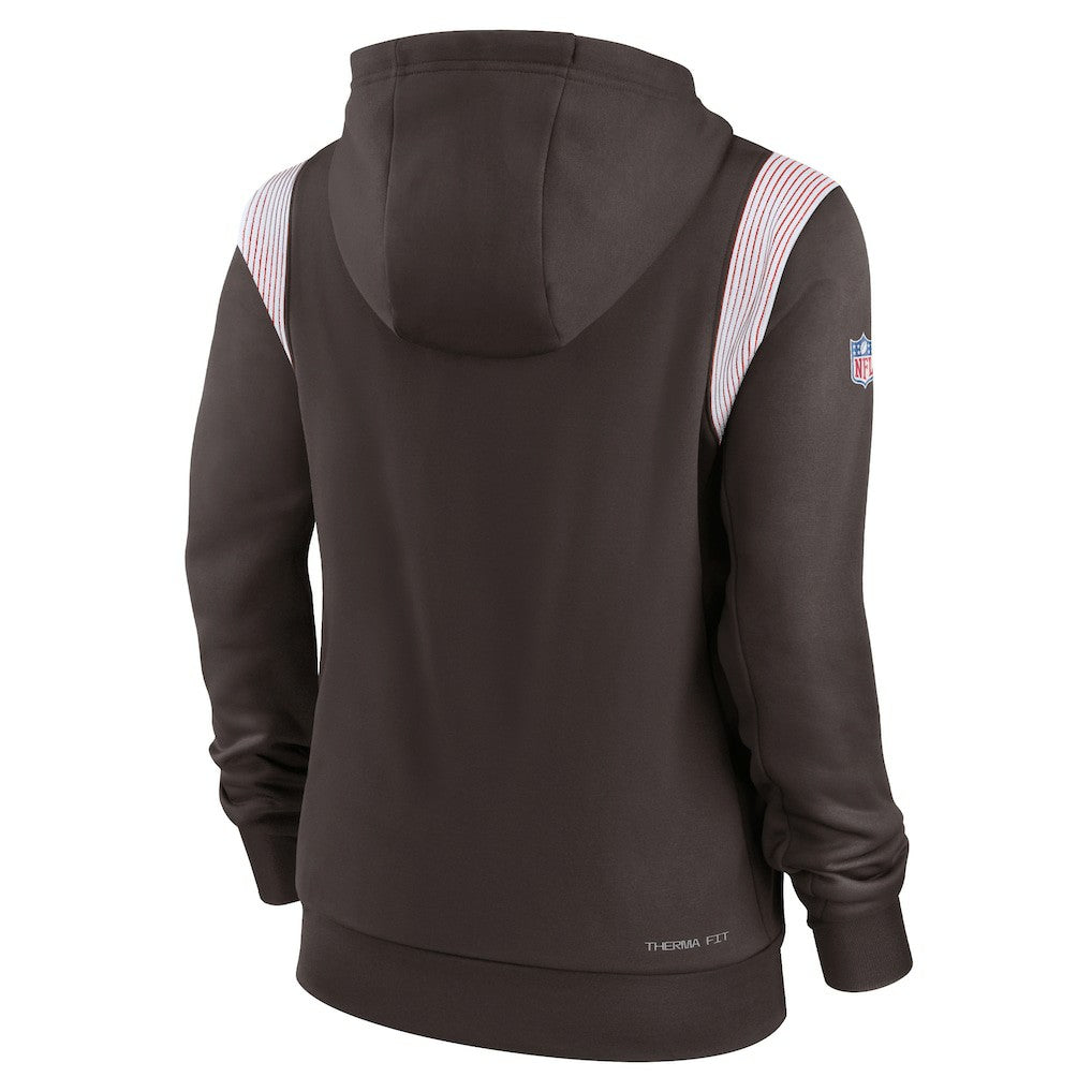 Cleveland Browns Women's Sideline Stack Performance Pullover Hoodie - Brown online