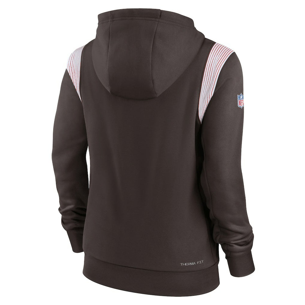 Cleveland Browns Women's Sideline Stack Performance Pullover Hoodie - Brown online