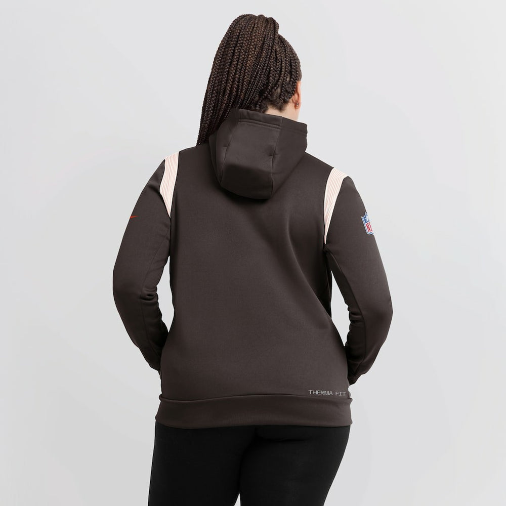 Cleveland Browns Women's Sideline Stack Performance Pullover Hoodie - Brown online