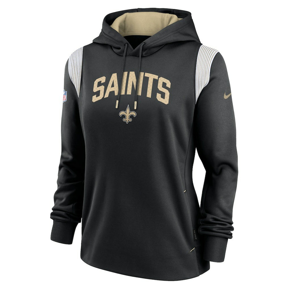 New Orleans Saints Women's Sideline Stack Performance Pullover Hoodie - Black discount