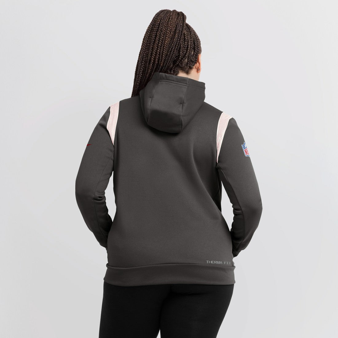 Tampa Bay Buccaneers Women's Sideline Stack Performance Pullover Hoodie - Pewter discount