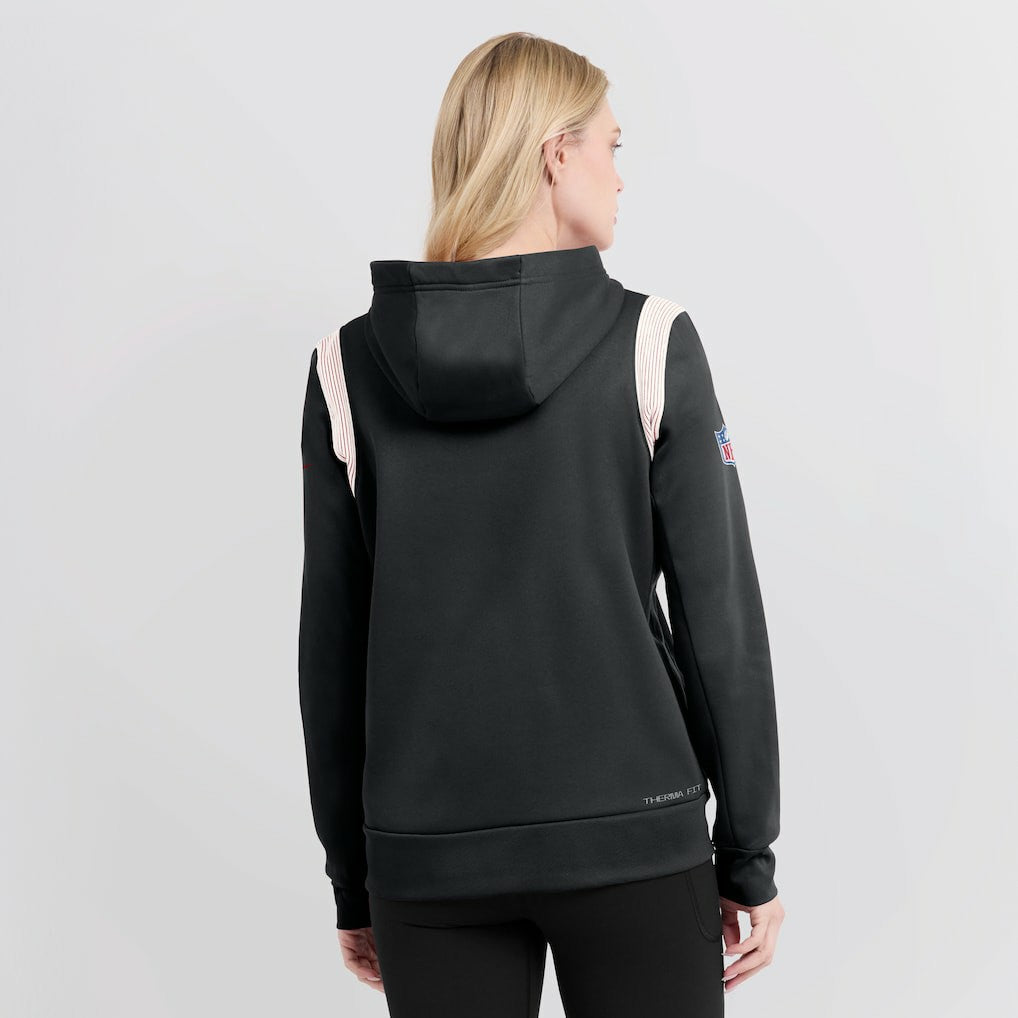 Atlanta Falcons Women's Sideline Stack Performance Pullover Hoodie - Black discount