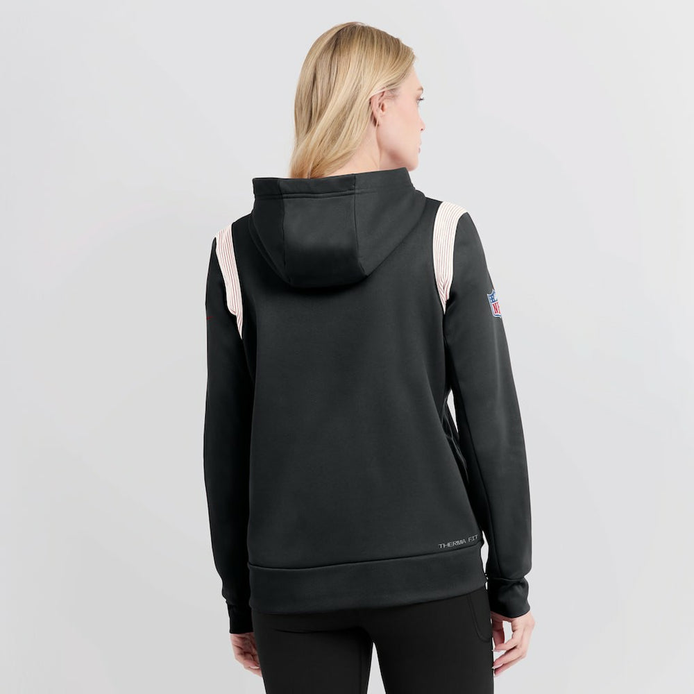 Atlanta Falcons Women's Sideline Stack Performance Pullover Hoodie - Black discount