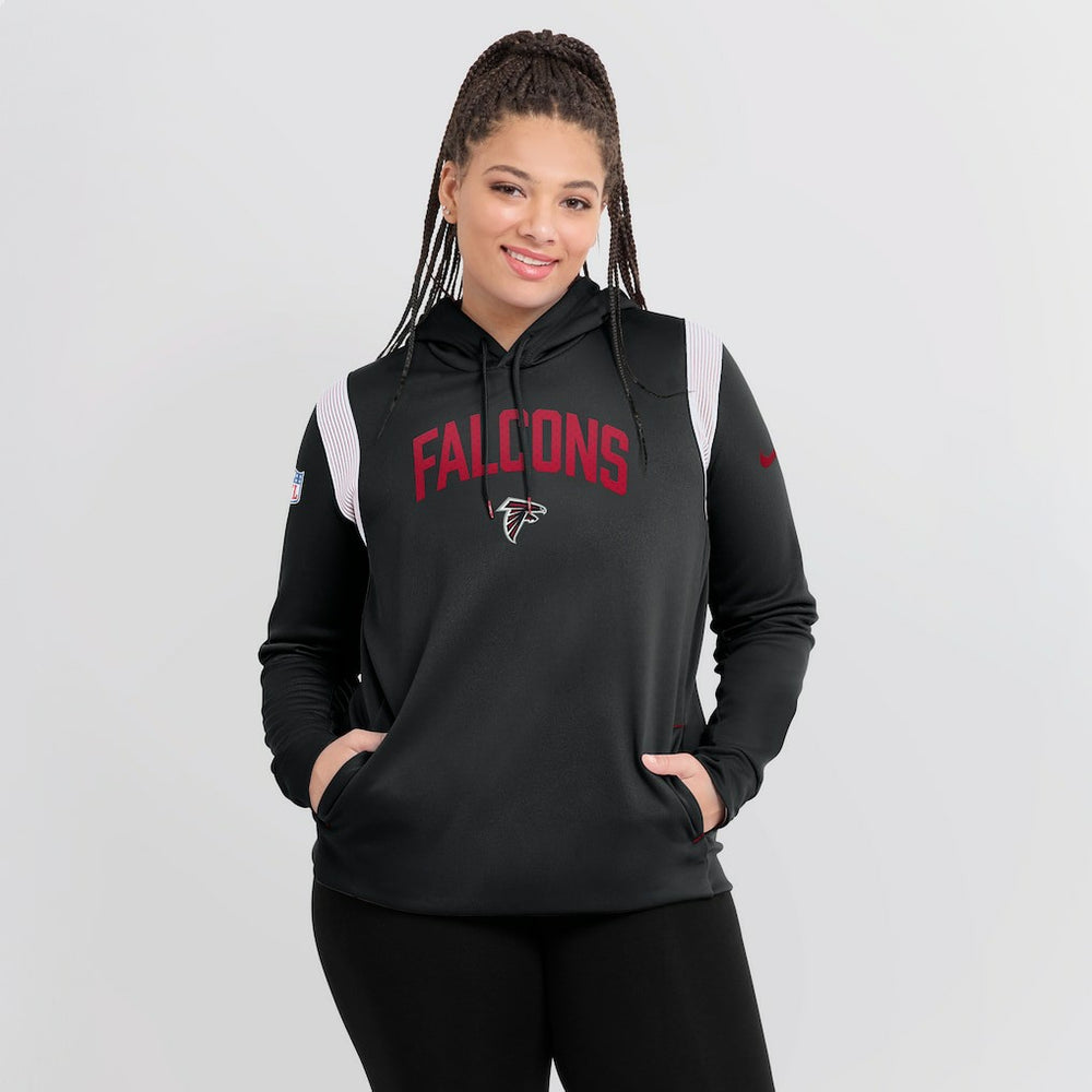 Atlanta Falcons Women's Sideline Stack Performance Pullover Hoodie - Black discount
