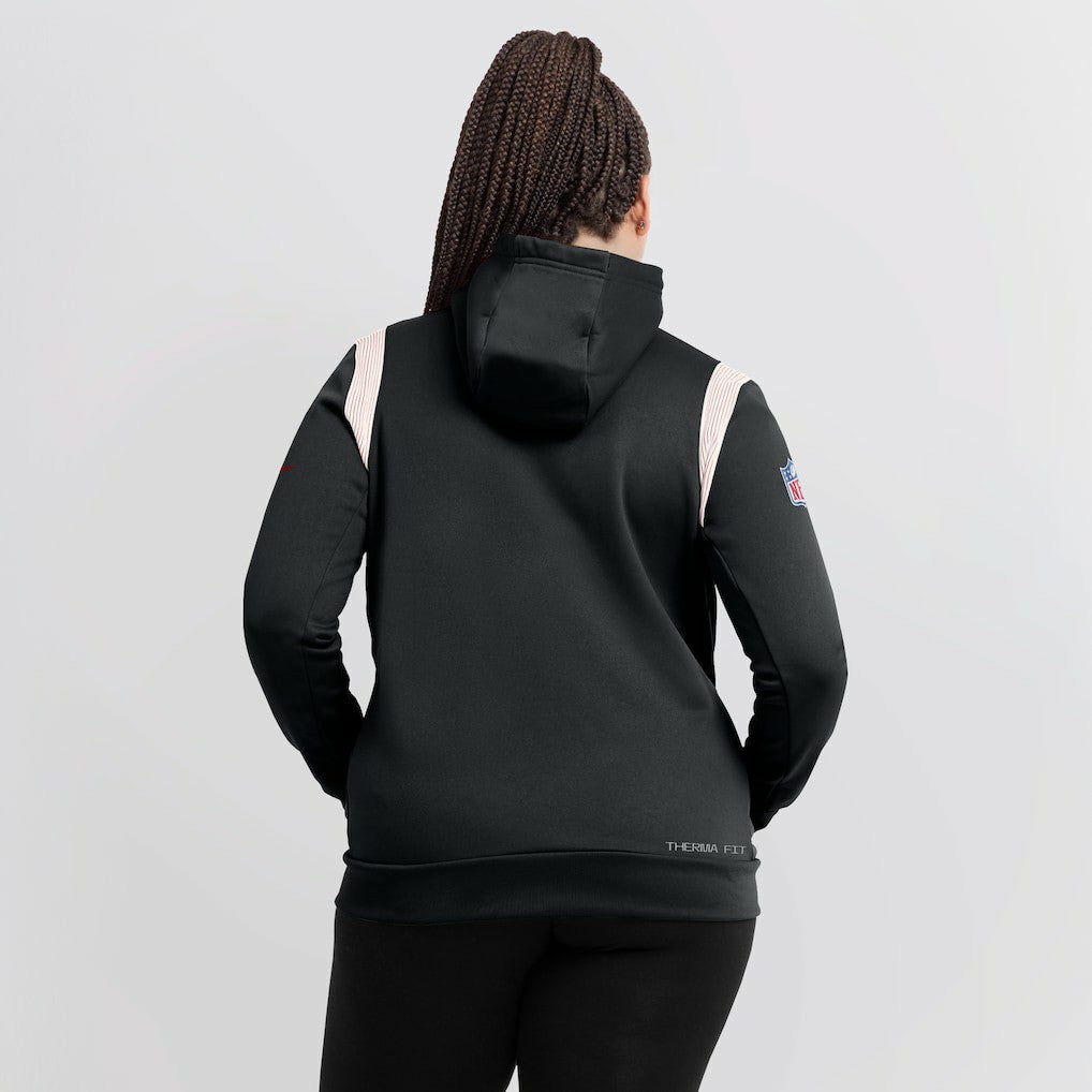 Atlanta Falcons Women's Sideline Stack Performance Pullover Hoodie - Black discount