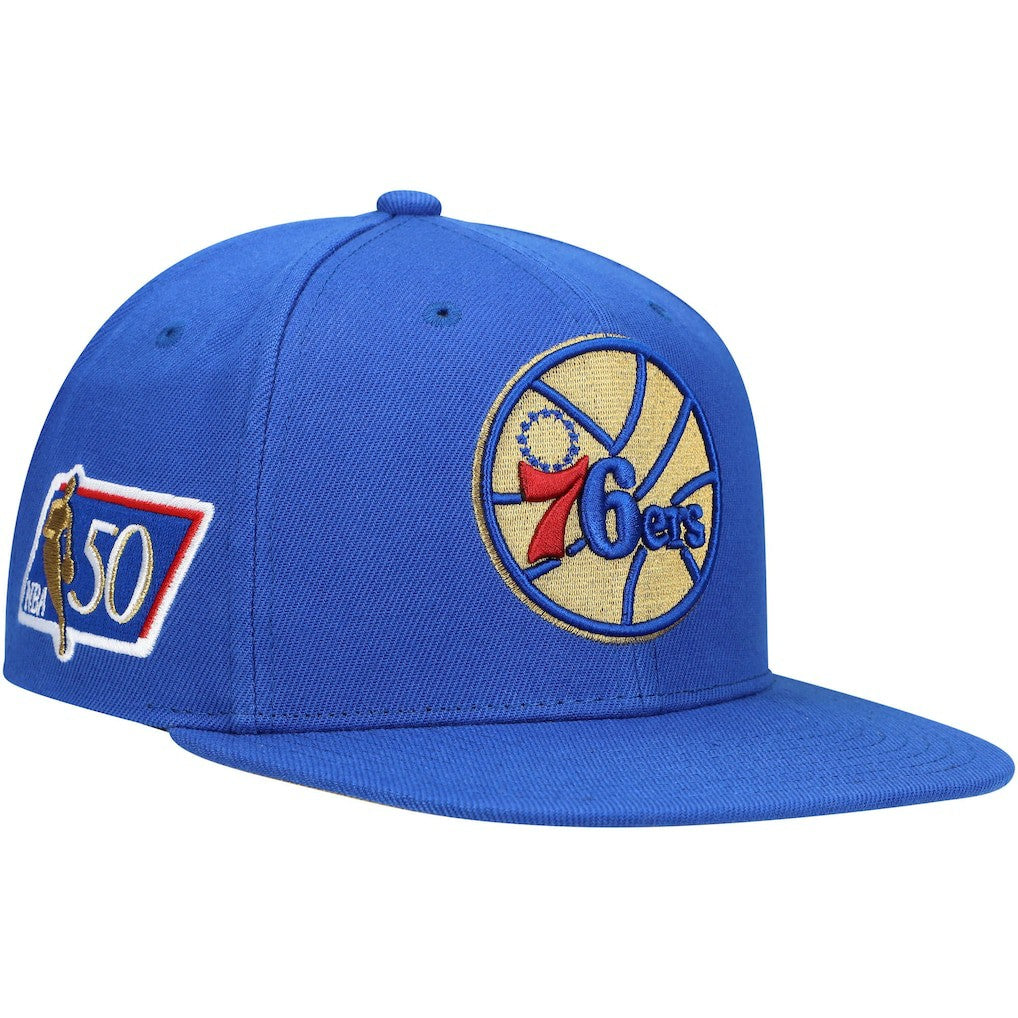 Philadelphia 76ers 50th Anniversary Snapback Hat - Royal on sale