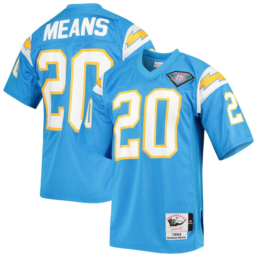 Natrone Means Los Angeles Chargers 1994 Authentic Throwback Retired Player Jersey - Powder Blue discount