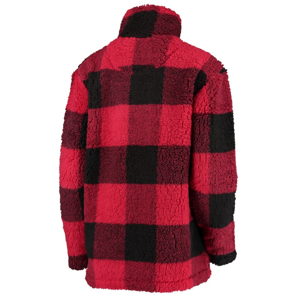 Chicago Blackhawks G-III 4Her by Carl Banks Women's Plaid Sherpa Quarter-Zip Jacket - Red/Black Jackets